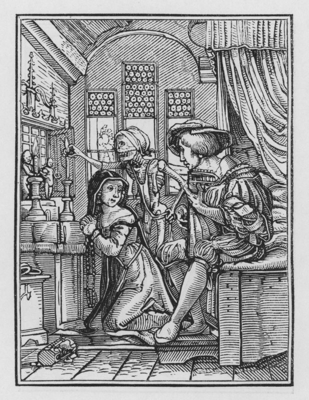 Holbeinův tanec smrti: Jeptiška od Hans after Holbein the Younger
