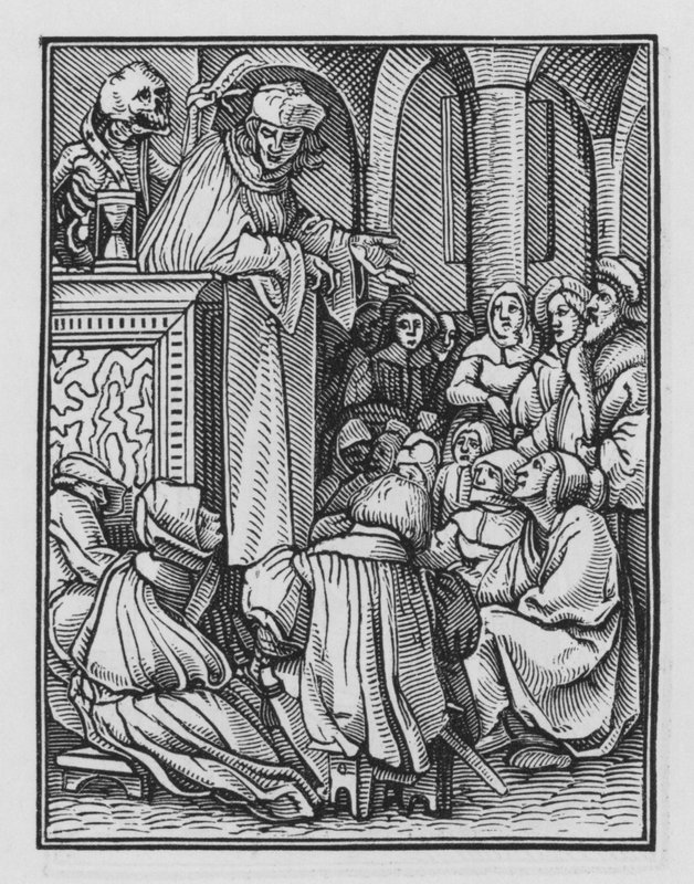 Holbeinův tanec smrti: Kazatel od Hans after Holbein the Younger