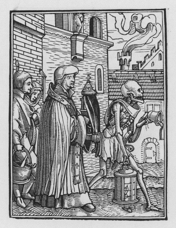 Holbeinův tanec smrti: Kněz od Hans after Holbein the Younger