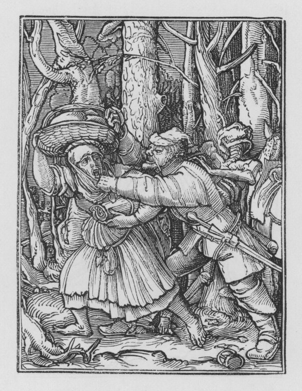 Holbeinův tanec smrti: Loupežník od Hans after Holbein the Younger