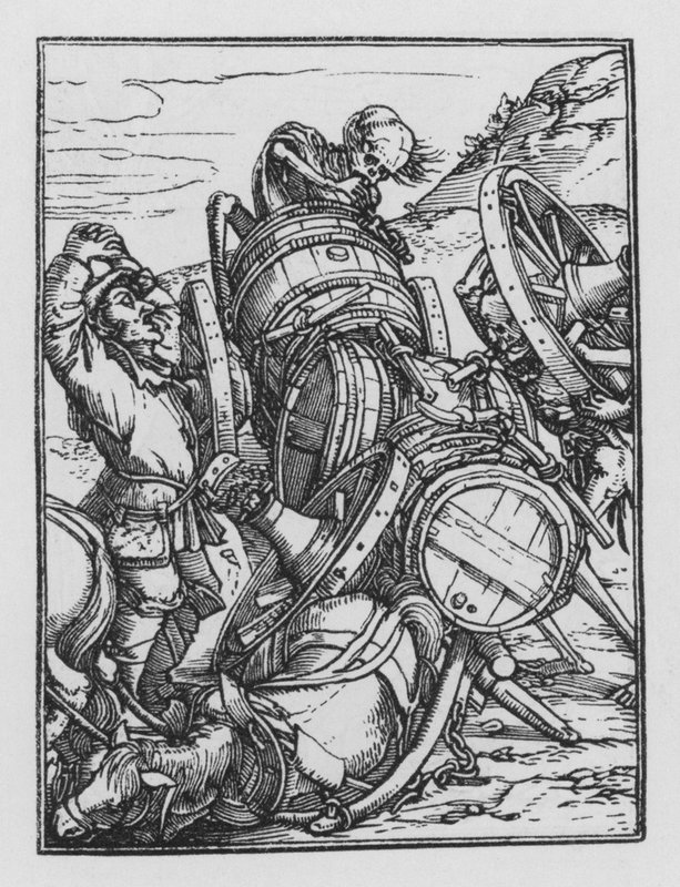 Holbeinův tanec smrti: Vůz od Hans after Holbein the Younger