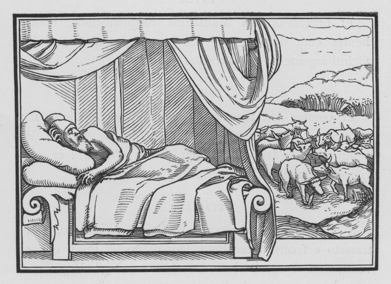 Faraoni dva sny, Genesis, XLI, 8 od Hans after Holbein the Younger