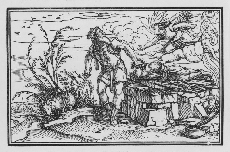 Zkouška Abrahamovy víry, Genesis XXII, 10 od Hans after Holbein the Younger