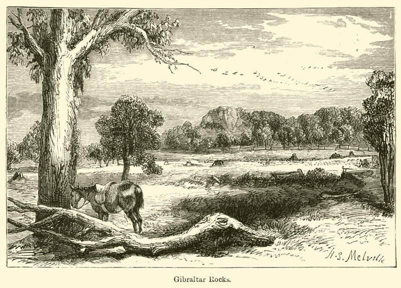 Gibraltarské skály (rytina) od Harden Sidney (after) Melville