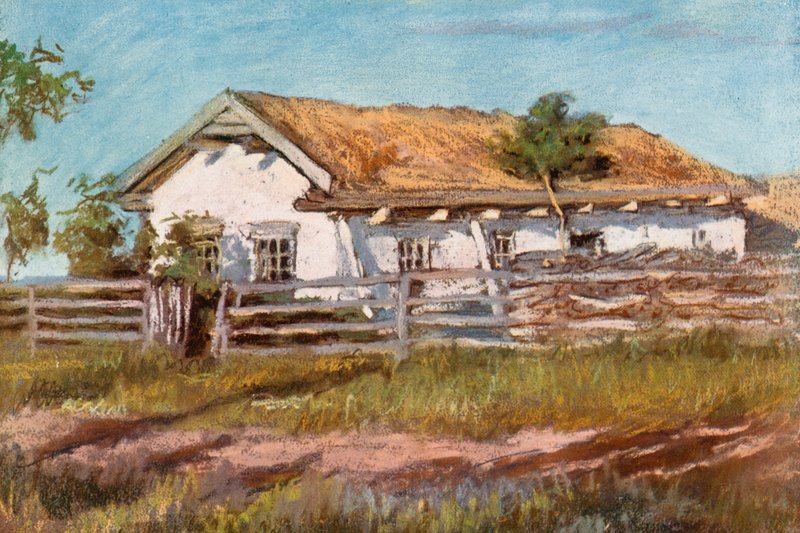 Dům Doukhobor, poblíž Veregin od Harold Copping