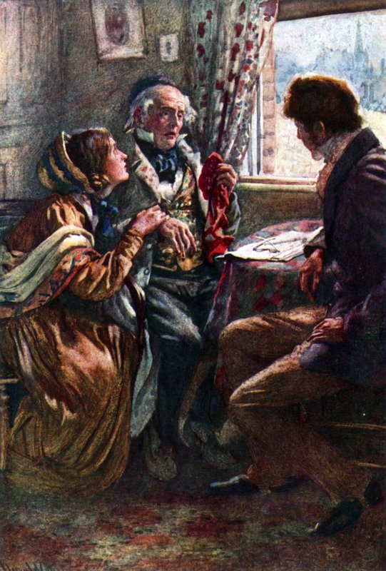 Arthur Clennam vypráví Dobré zprávy od Harold Copping