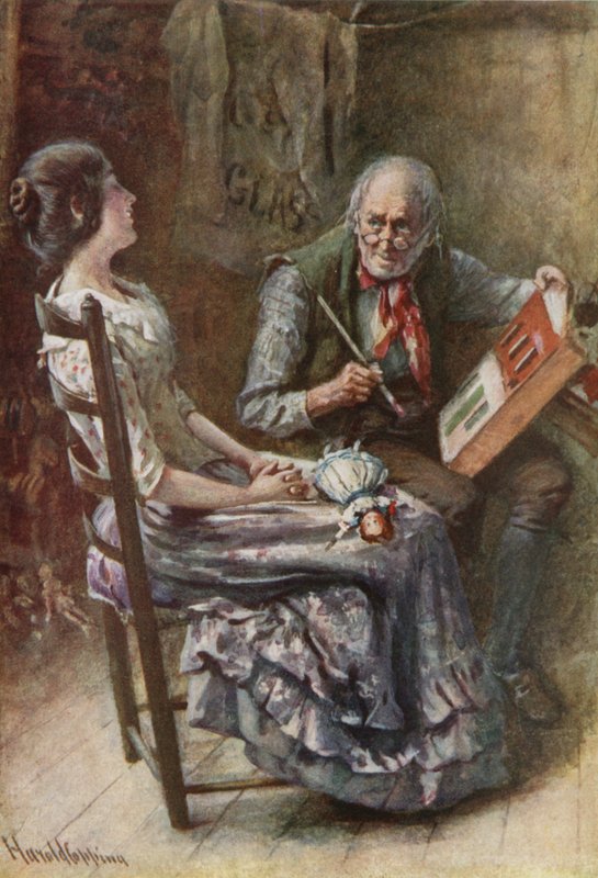 Bertha a její otec (barva lito) od Harold Copping