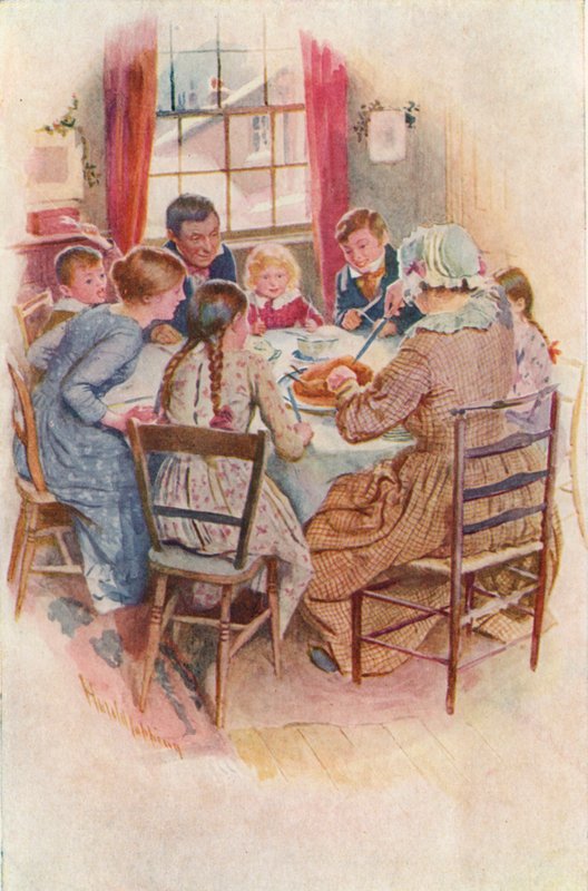Ilustrace pro Vánoční koledu od Charlese Dickense od Harold Copping