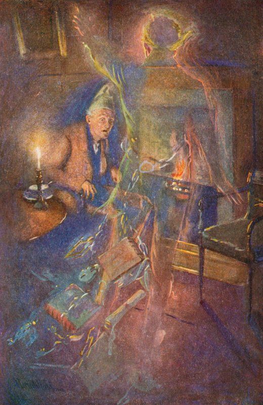 Ilustrace pro Vánoční koledu od Charlese Dickense od Harold Copping