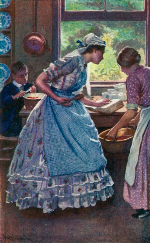 Ilustrace pro Dobré manželky Louisa M Alcott od Harold Copping