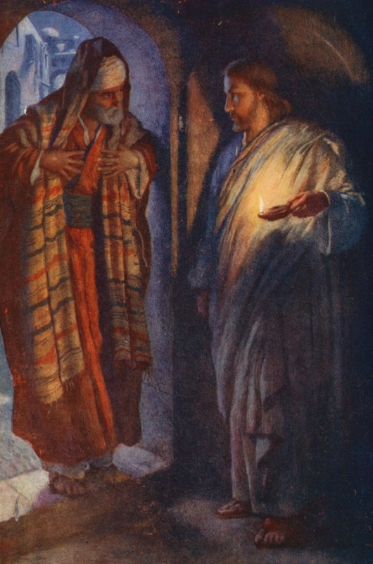 Nový zákon: Nikodém (barevná litografie) od Harold Copping