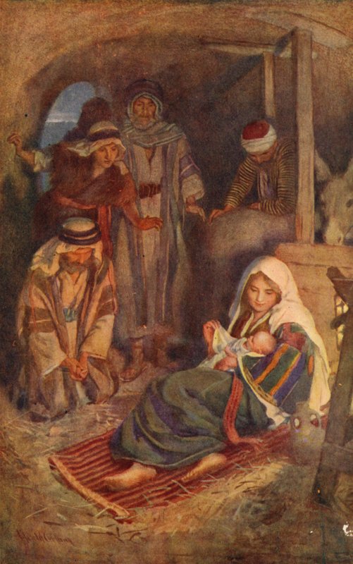 Nový zákon: Narození Páně (barevná litografie) od Harold Copping