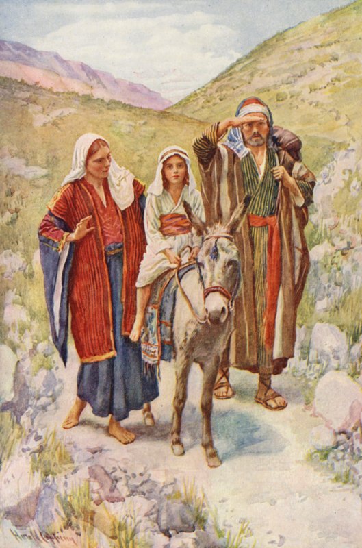 Nový zákon: Návrat z Egypta (barevná litografie) od Harold Copping
