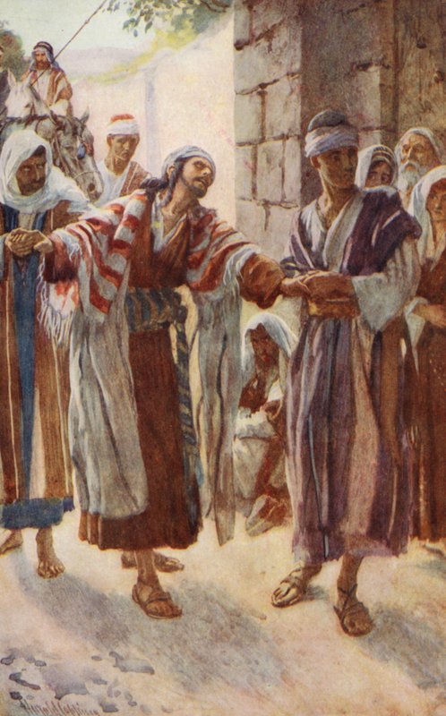 Nový zákon: (barevná litografie): "Proč mě pronásleduješ" od Harold Copping