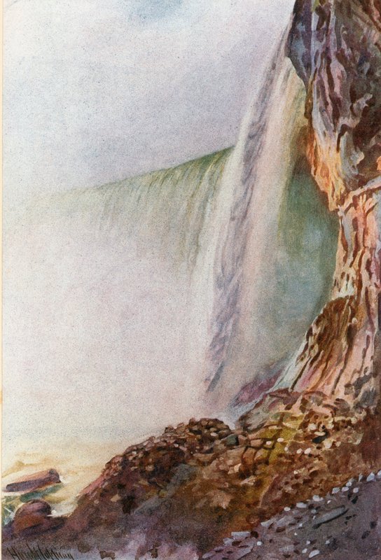 Niagara, Pohled na vodopády zdola od Harold Copping