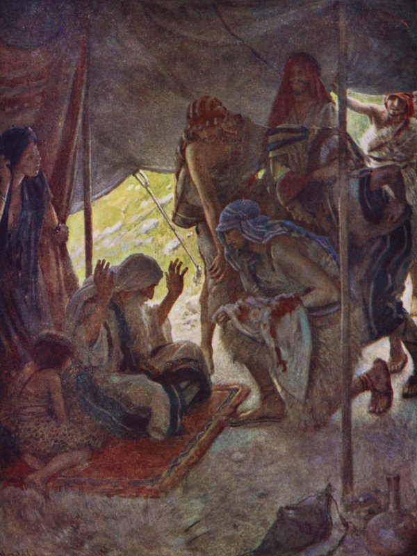 Starý zákon: Josefův plášť (barevná litografie) od Harold Copping