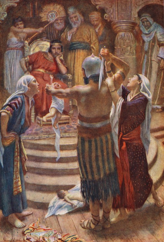 Starý zákon: Šalamoun, moudrý král (barevná litografie) od Harold Copping