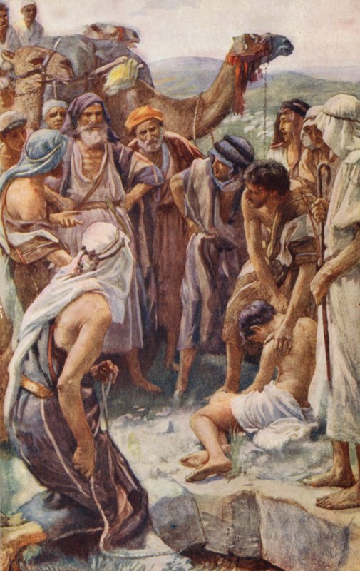Starý zákon: Prodej Josefa (barevná litografie) od Harold Copping