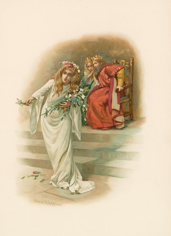 Ofélie, šílená od Harold Copping