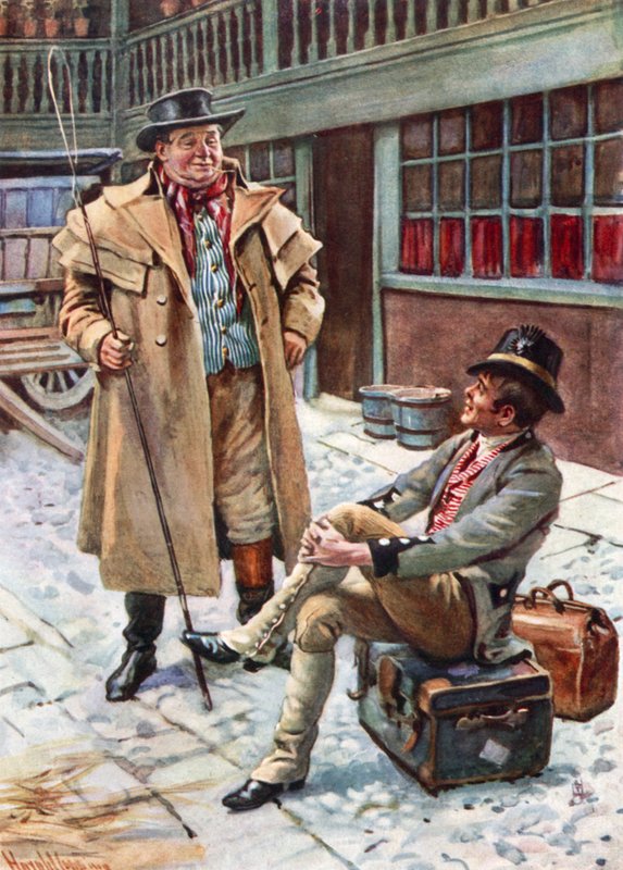 Sam Weller a jeho otec (barevná litografie) od Harold Copping