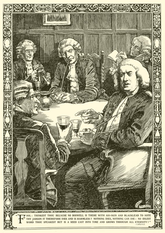 Dr Johnson v rozhovoru (litho) od Harold Edward Hughes Nelson