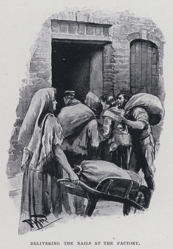 Dodání hřebíků do továrny (černobílá fotografie) od Harold Hume Piffard