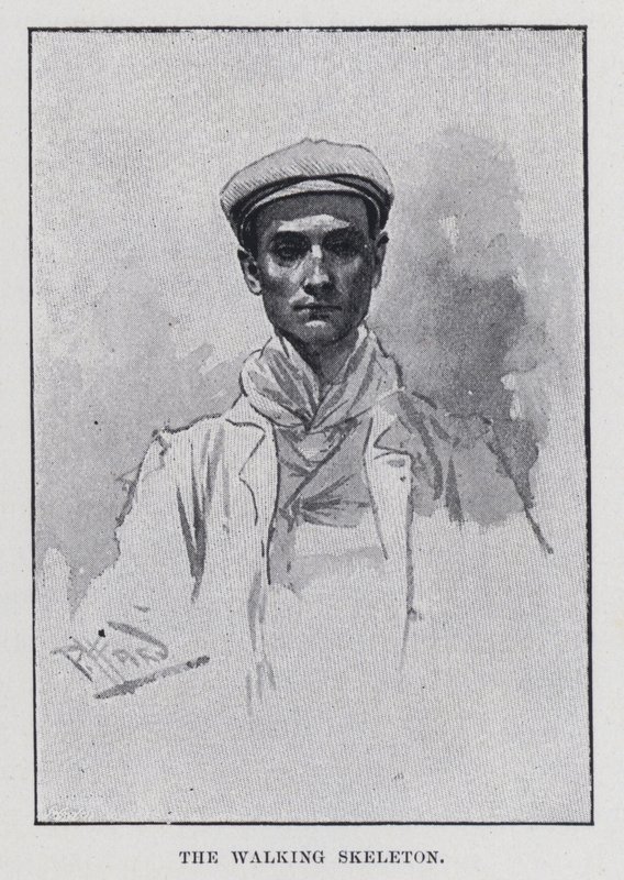 Chodící kostra (černobílá fotografie) od Harold Hume Piffard