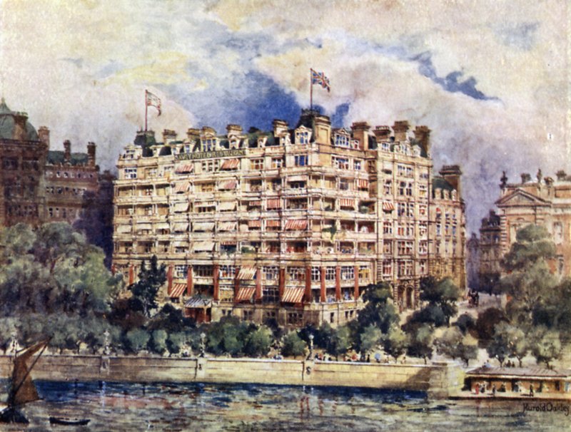 River Front hotelu Savoy v roce 1889 od Harold Oakley