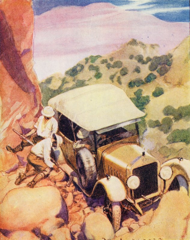 Obtíže při řízení v tropech (barevná litografie) od Harold Robert Millar