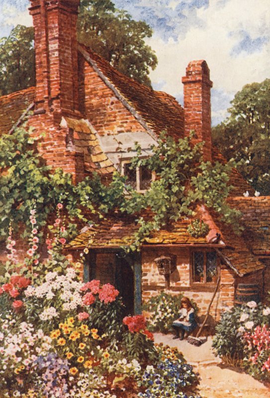 A Cottage Home, Compton (barevná litografie) od Harold Sutton Palmer