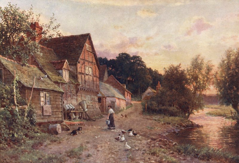 Mléčná farma, Farnham (barevná litografie) od Harold Sutton Palmer