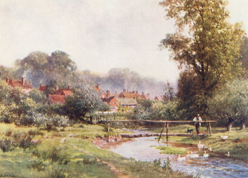 Abinger Hammer (barevná litografie) od Harold Sutton Palmer