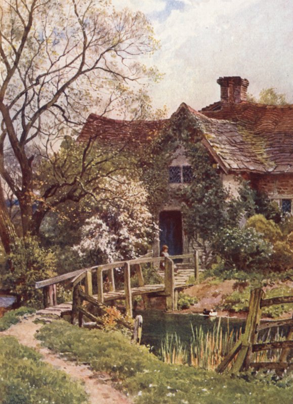 Starobylá chalupa u Ockley (barevná litografie) od Harold Sutton Palmer