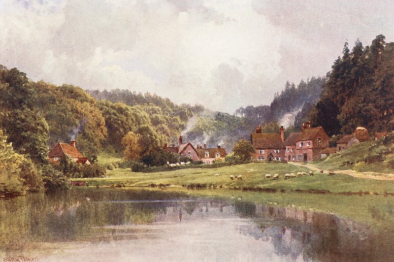 Friday Street, cesta na Leith Hill (barevná litografie) od Harold Sutton Palmer