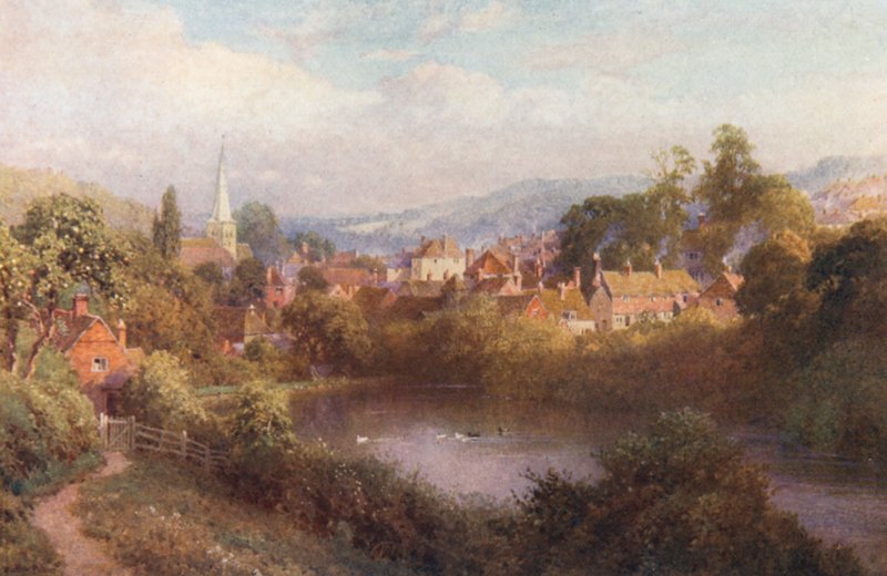 Godalming, kousek starého města (barevná litografie) od Harold Sutton Palmer