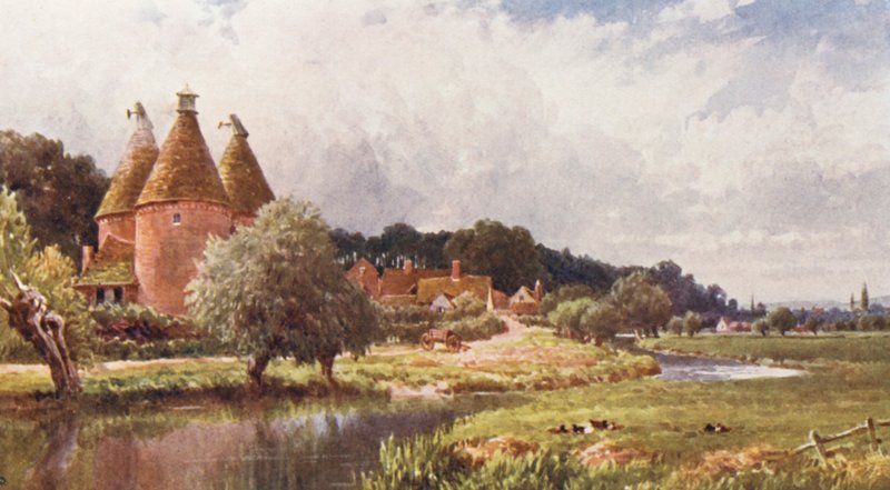 Hop-Kiln, poblíž Farnhamu (barevná litografie) od Harold Sutton Palmer