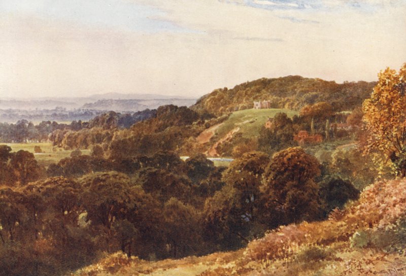 Kaple svaté Kateřiny u Guildfordu (barevná litografie) od Harold Sutton Palmer