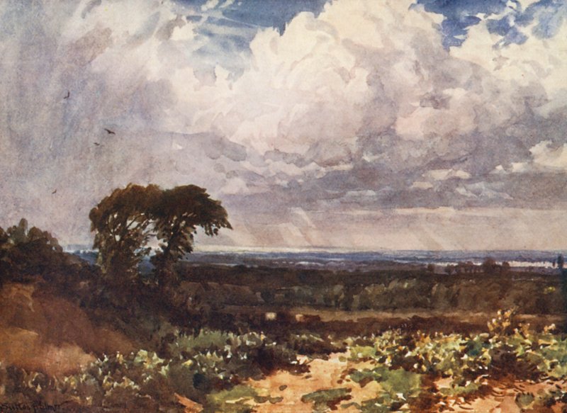 Mrak (barevná litografie) od Harold Sutton Palmer