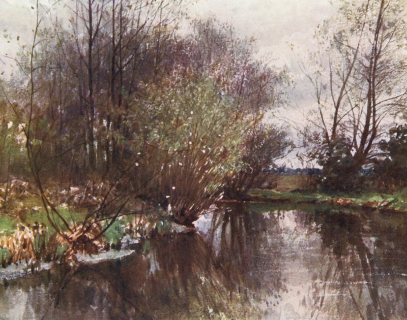 Mlýnský potok, Ockham (barevná litografie) od Harold Sutton Palmer