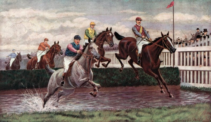 Steeplechasing (barevné lito) od Harrington Bird
