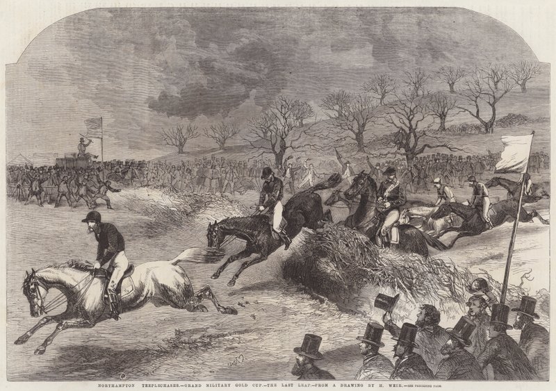 Northampton steeplechases, velký vojenský zlatý pohár, poslední skok od Harrison William Weir