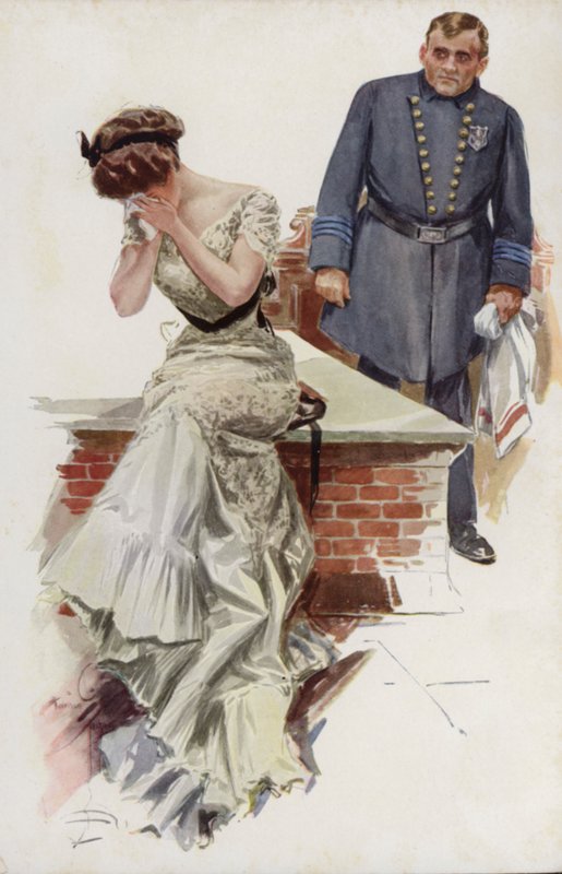 Ilustrace k filmu Když se muž ožení od Mary Roberts Rinehart (barevné lito) od Harrison Fisher