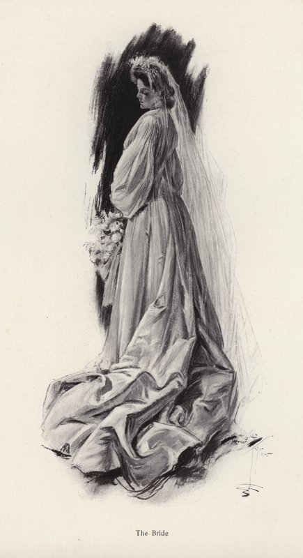Portrét nevěsty (litho) od Harrison Fisher