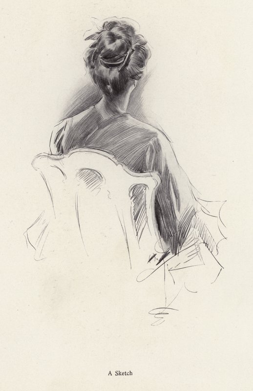 Portrét ženy zezadu (litho) od Harrison Fisher