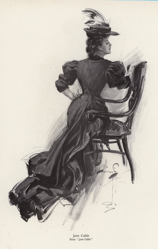 Postava Jane Cable z románu, Jane Cable, od George Barr McCutcheon (litho) od Harrison Fisher