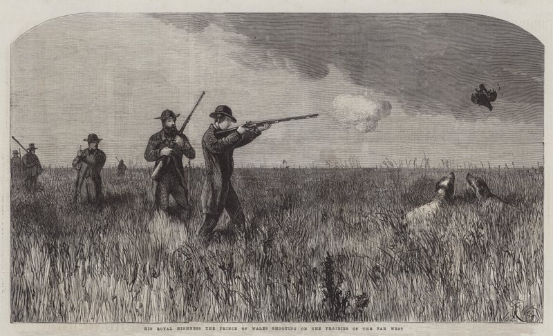 Jeho královská Výsost princ z Walesu střílí na prériích Dálného západu od Harrison William Weir