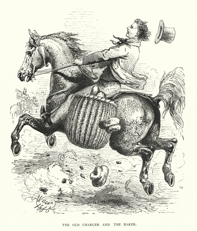 Stará nabíječka a pekař (rytina) od Harrison William Weir