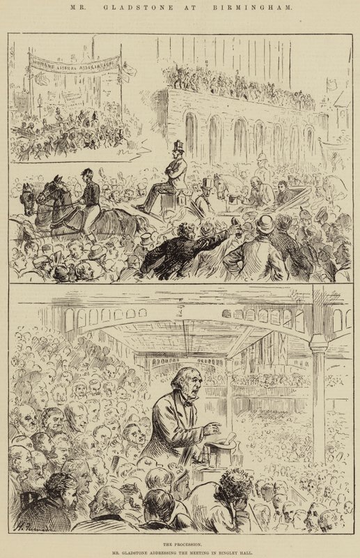 Pan Gladstone v Birminghamu od Harry Furniss