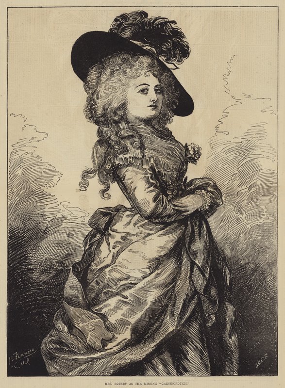 Paní Rousbyová jako pohřešovaný Gainsborough od Harry Furniss