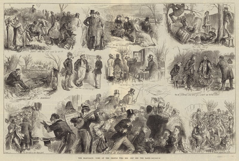Závod lodí, někteří z lidí, kteří závod neviděli od Harry Furniss
